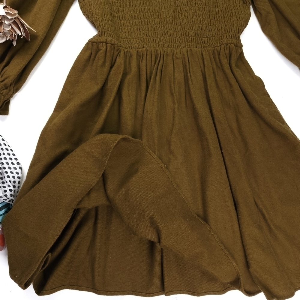 New Madewell Olive Fit Flare Dress Size S - Picture 11 of 11